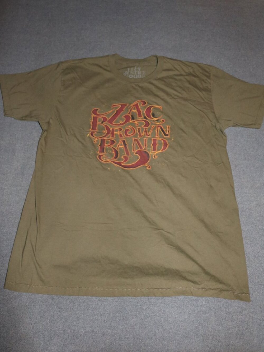 Zac Brown Band T-shirt Mens Large Green 2012 Concert Tour